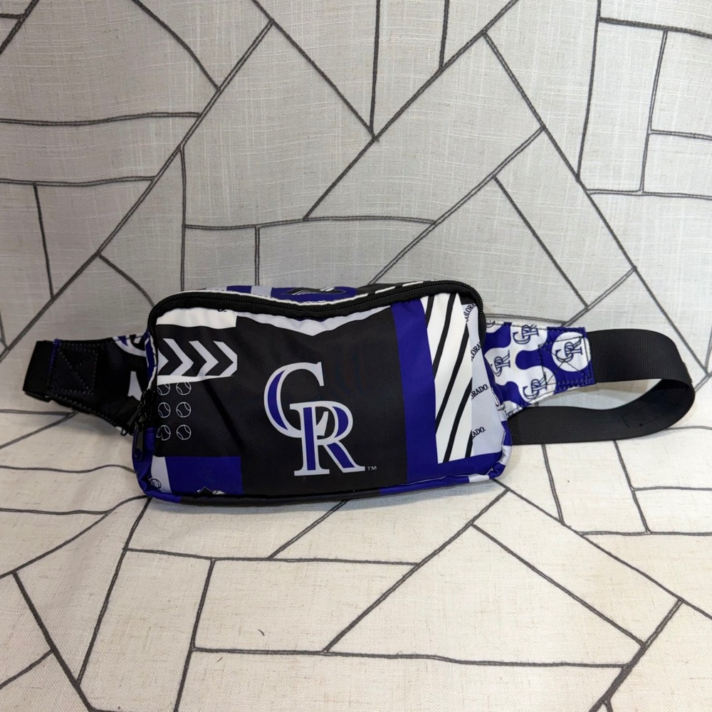 MLB Colorado Rockies Fanny Pack OS‎ Purple Black Patchwork Waist Bag